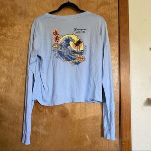 🍄 Tilly’s Full Tilt Baby Blue Long Sleeve Crop Top